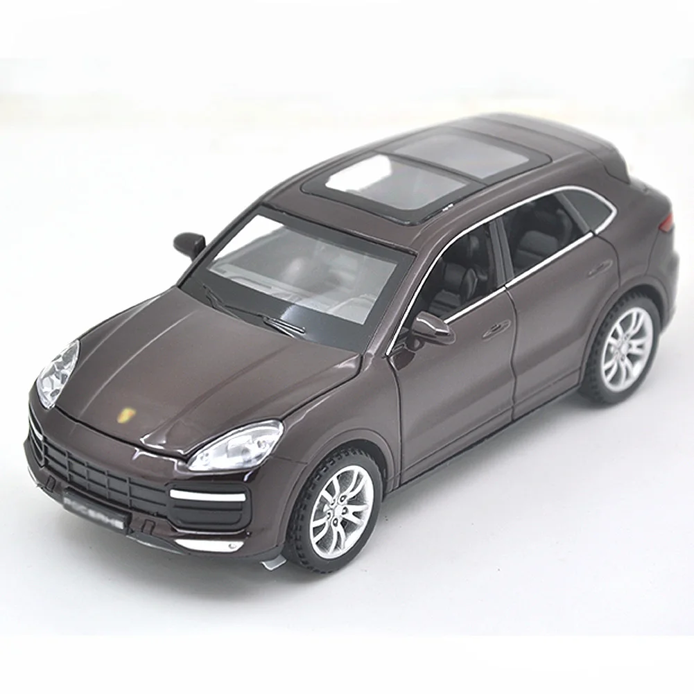 1: 32 Suitable for Porsche Cayenne Turbo car die-casting model simulation decoration series gifts, children's rebound toys