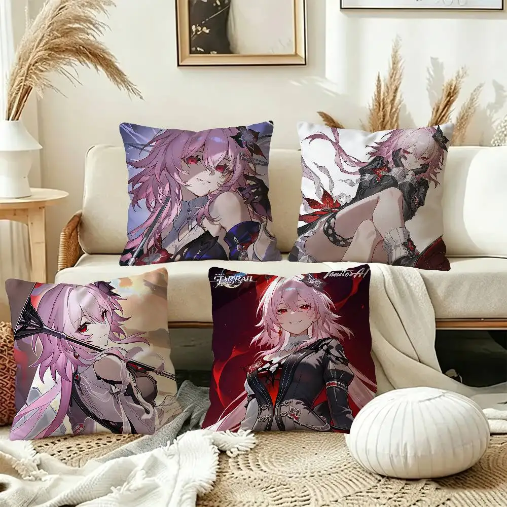 Game Honkai Star Rail Everight Pillow Cover for Bedroom Room and Living Room Sofa Decorative Cushion Cover
