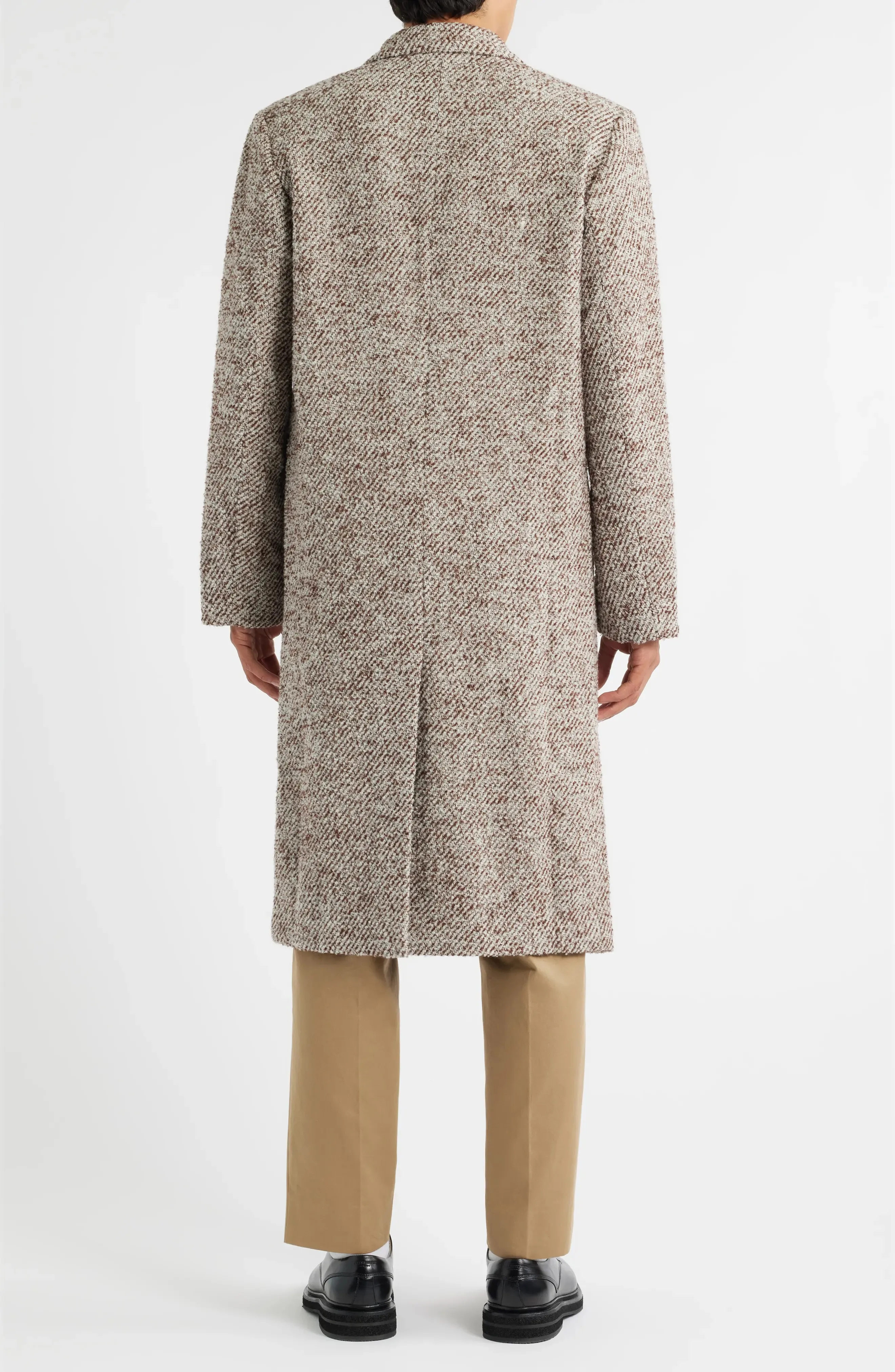 Cappotto di lana vintage a spina di pesce Fo rMen 1 pezzo grande risvolto manica lunga spessa elegante soprabito moda autunno inverno personalizzato