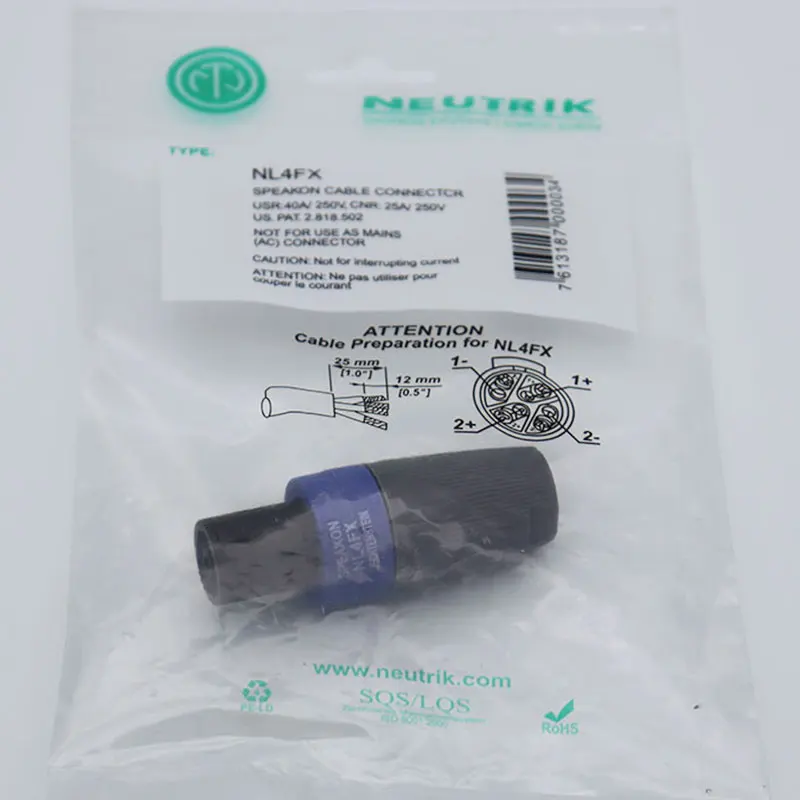 20pcs/30pcs New type 4FX Speakon 4 Pole Plug Male Audio Speaker Connectors