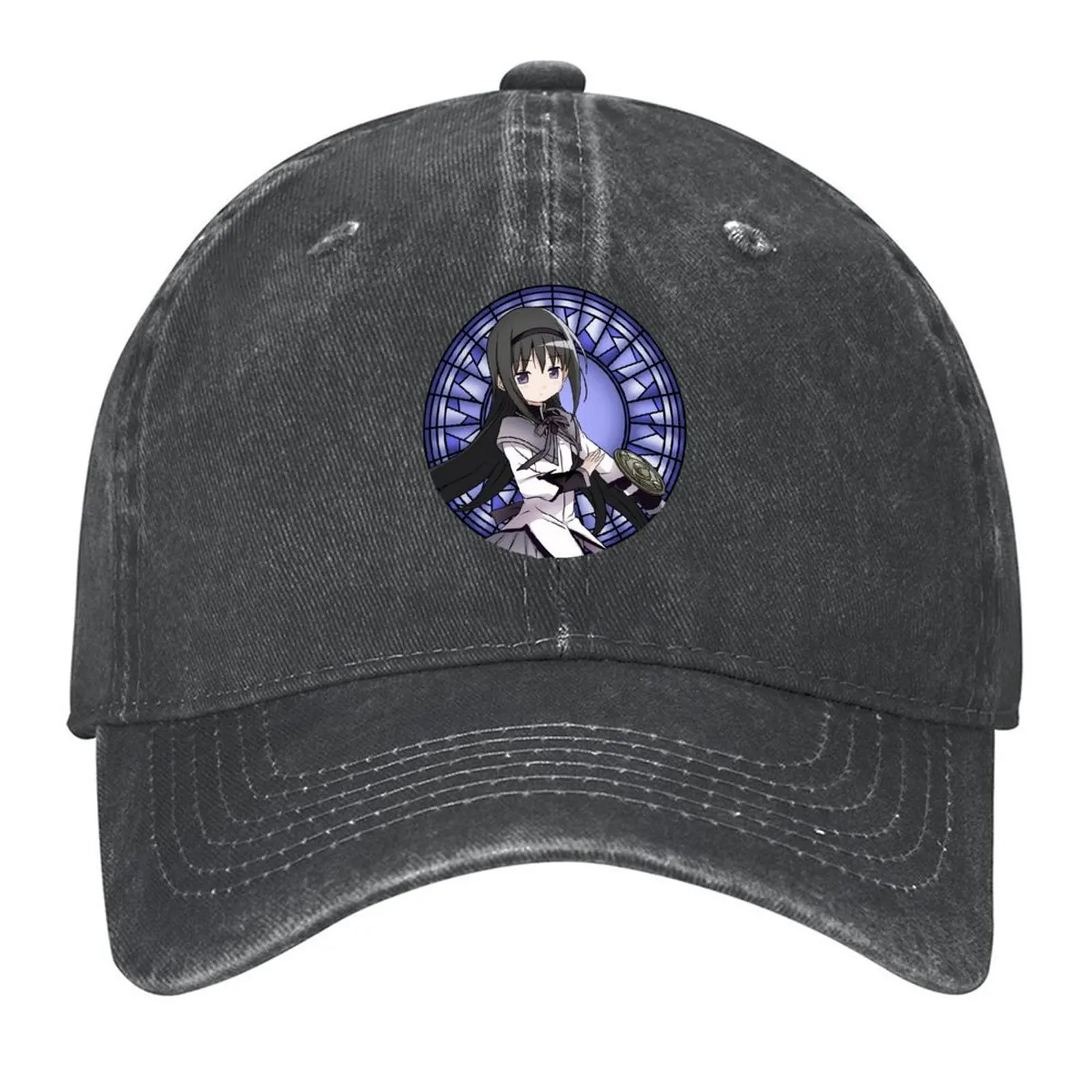 

Homura Akemi Stained Glass from the anime Madoka Magica Baseball Cap Rugby Bobble Hat Sunhat Female Men's