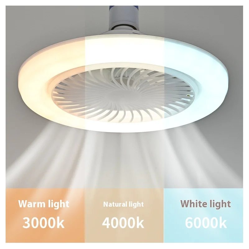 2-in-1 Three-speed ceiling fan with light and Remote Control E27 AC Lighting For Bedroom Living Room Light Fan Ceiling