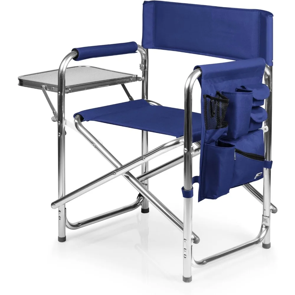 

Sports Chair with Side Table, Beach Chair, Camp Chair for Adults, (Navy Blue)