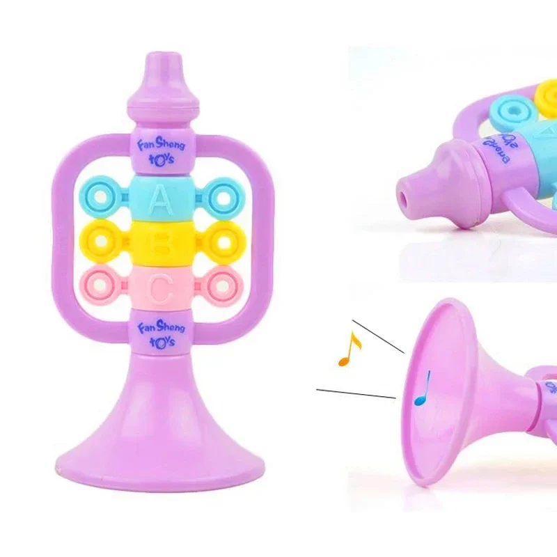 Trompeta de sonido de plástico creativa para niños, cuerno de dibujos animados para bebés, regalo, instrumento Musical educativo temprano, juguetes interactivos para la familia