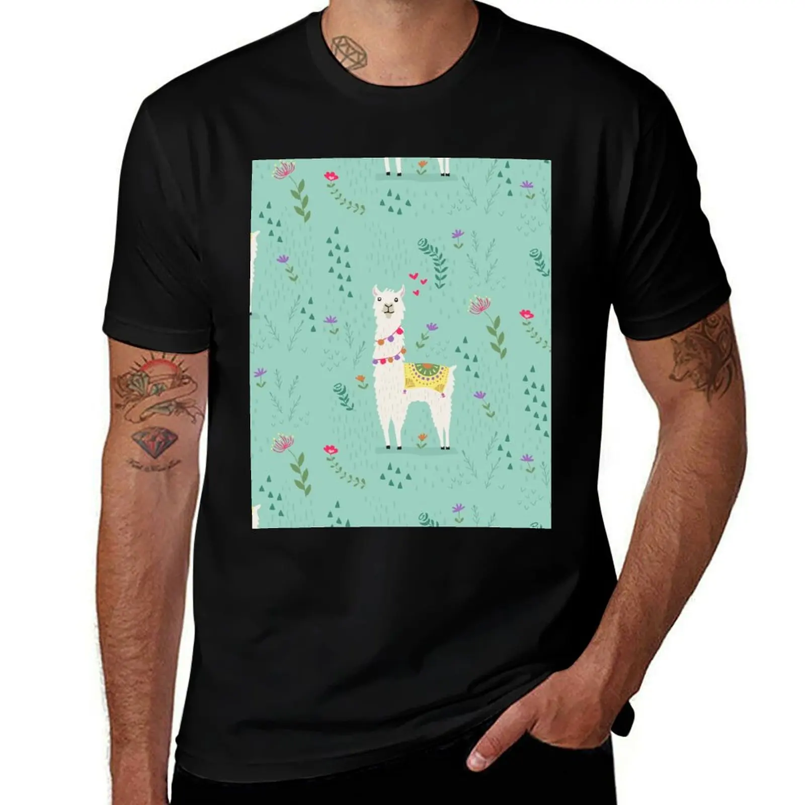 

Festive Llama T-Shirt t shirts for man pack white cotton t shirt man anime t shirts for man T-Shirt