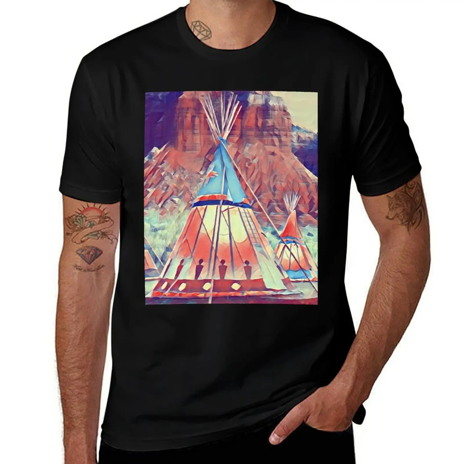 

GALATHI Teepee - Painting Indian Tents - Outdoors T-Shirt t shirt man luxury t shirts designer man t shirt designer T-shirt