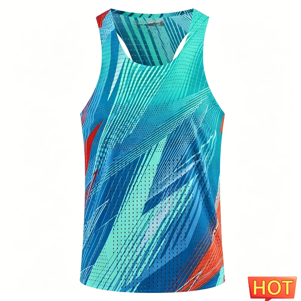 Summer Quick Dry Gym Clothing Mens Mesh Sports Tank Tops Bodybuilding Sleeveless T Shirt Fitness Stringer Tank top Running Vest