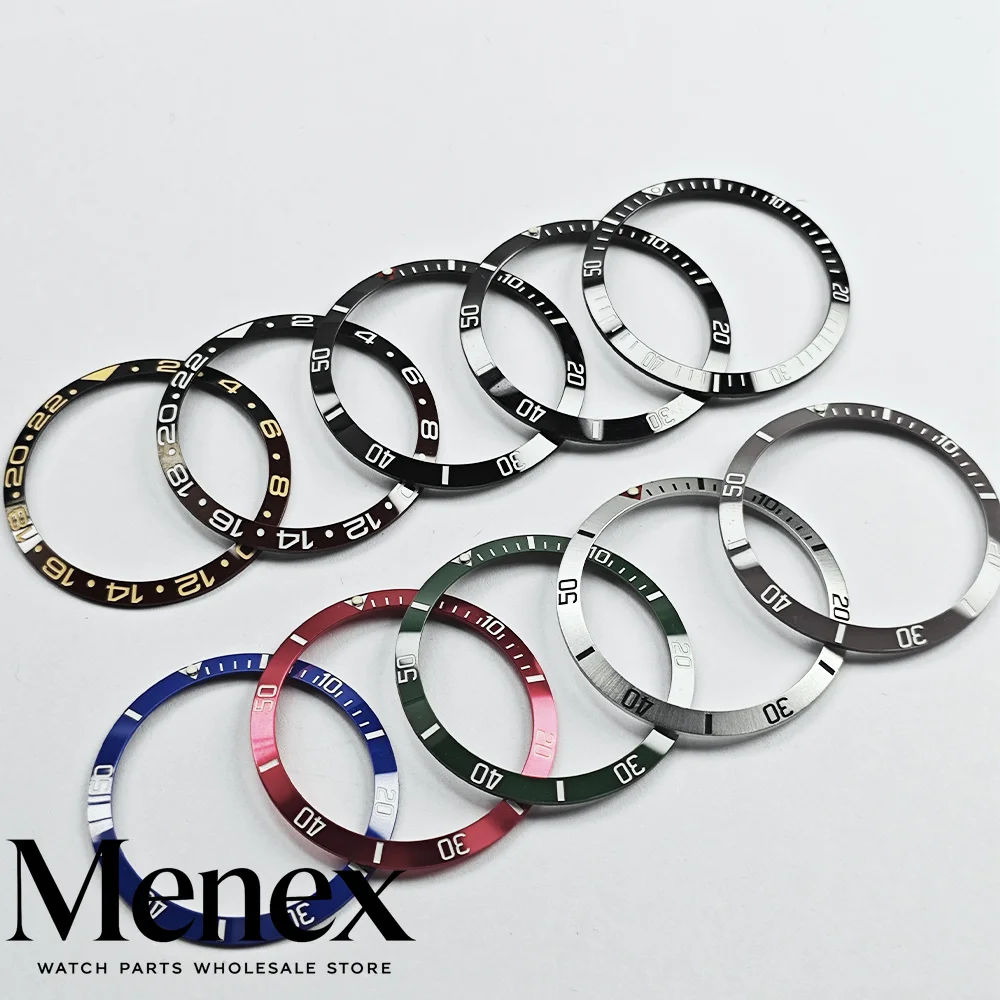 37.2mm Aluminum Watch Bezel Insert Diver Watch Bezel Ring Multi‑Color Watch Mod Repair Replacement Parts For Diving Watch Case