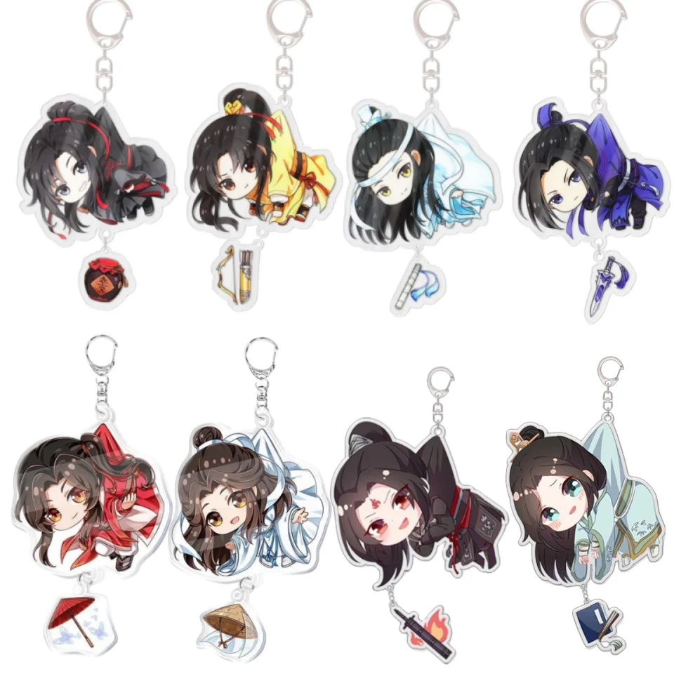 Cute Mo Dao Zu Shi Anime Keychain Woman Tian Guan Ci Fu Cute Funny Key Ring Kids Keyring Cosplay Key Chain Jewelry