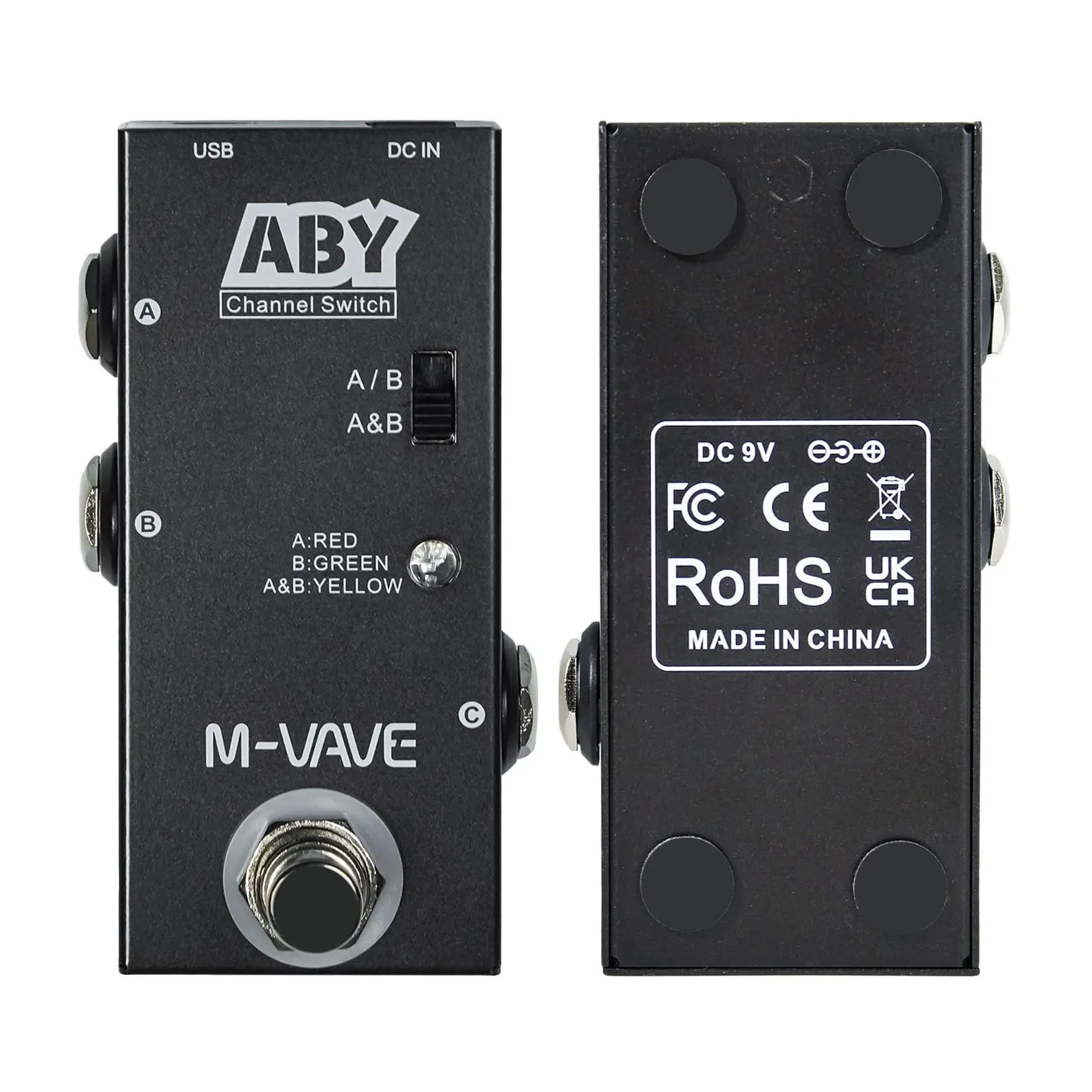 M-VAVE ABY Line Selector Mini Guitar Pedal, True Bypass AB Switch AB Box for Bass & Guitar Channel Switching Accessory
