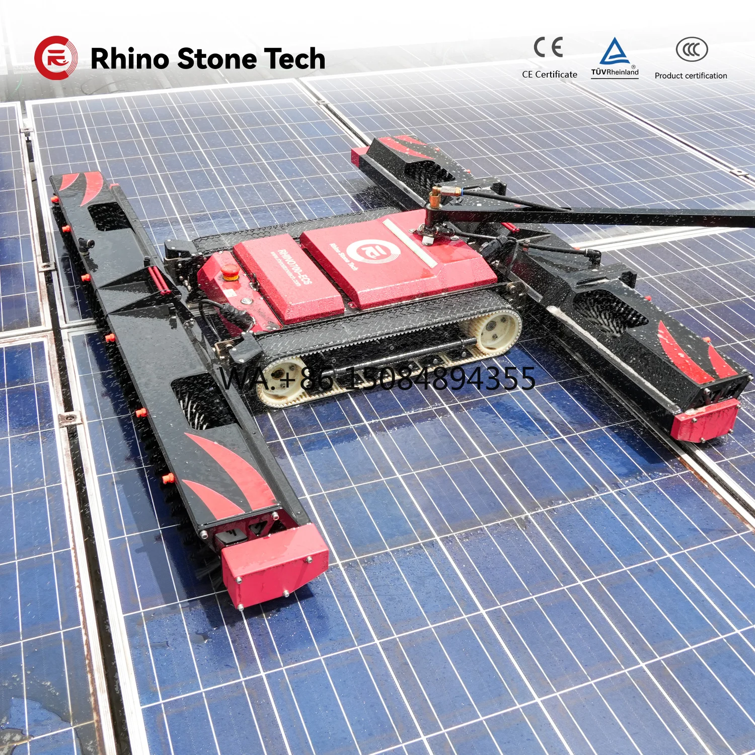 Robot de Limpieza de Paneles Solares con Control Remoto, Venta Directa de Fábrica, Robot de Limpieza Fotovoltaica para Limpieza de Paneles Solares