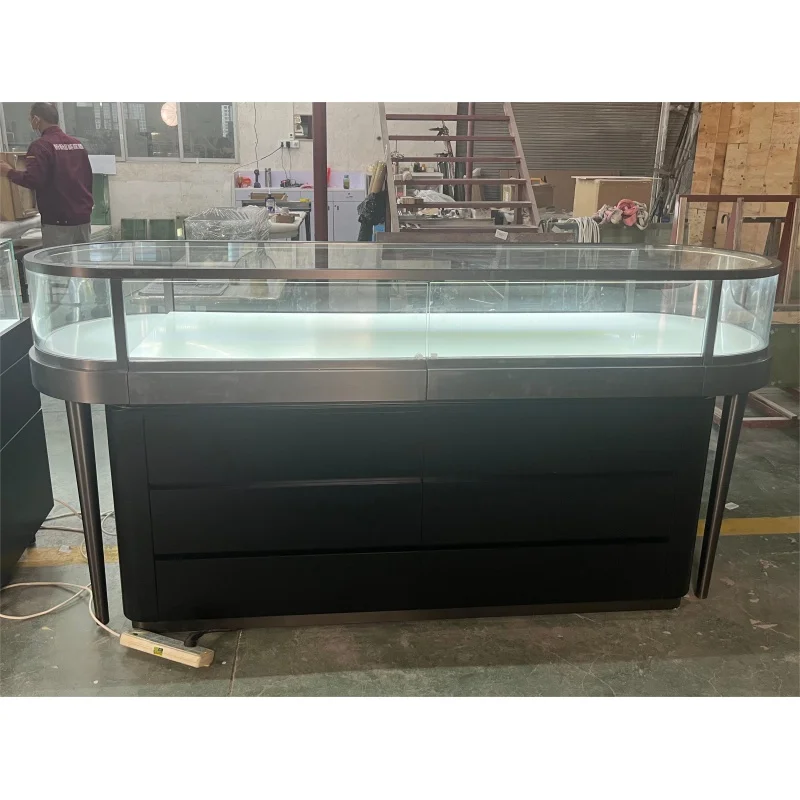 Customized-Jewelry Store Display Showcases Design Glass Showcase Cabinet Display