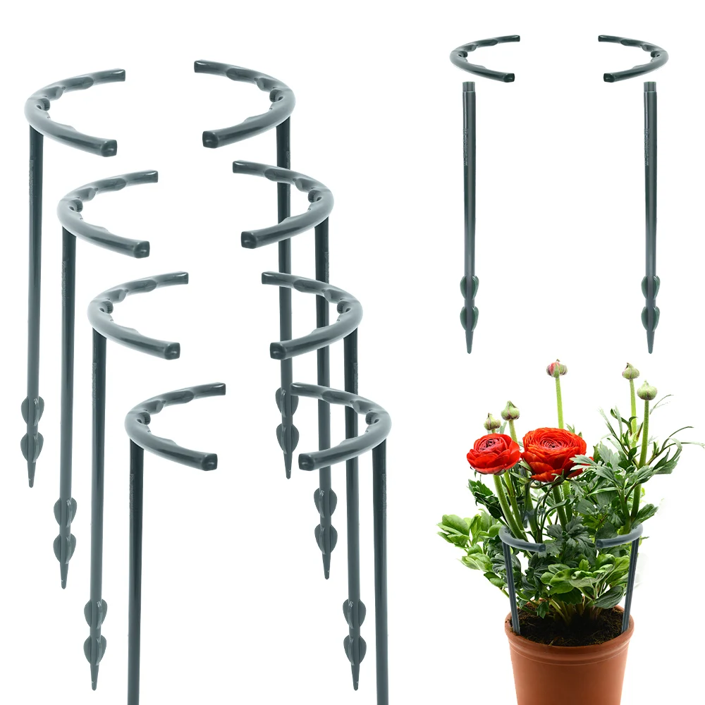 Plastic Plant Support Pile Garden Semi-circular Support Frame Ring Balcony Planting Rack Flower Cage Holder Gardening Stand