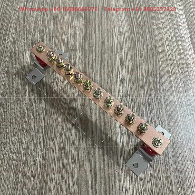 10 Position Equipotential Copper Terminal Bar 3×30×300mm Ground Busbar Earthing Conductive Copper Plate