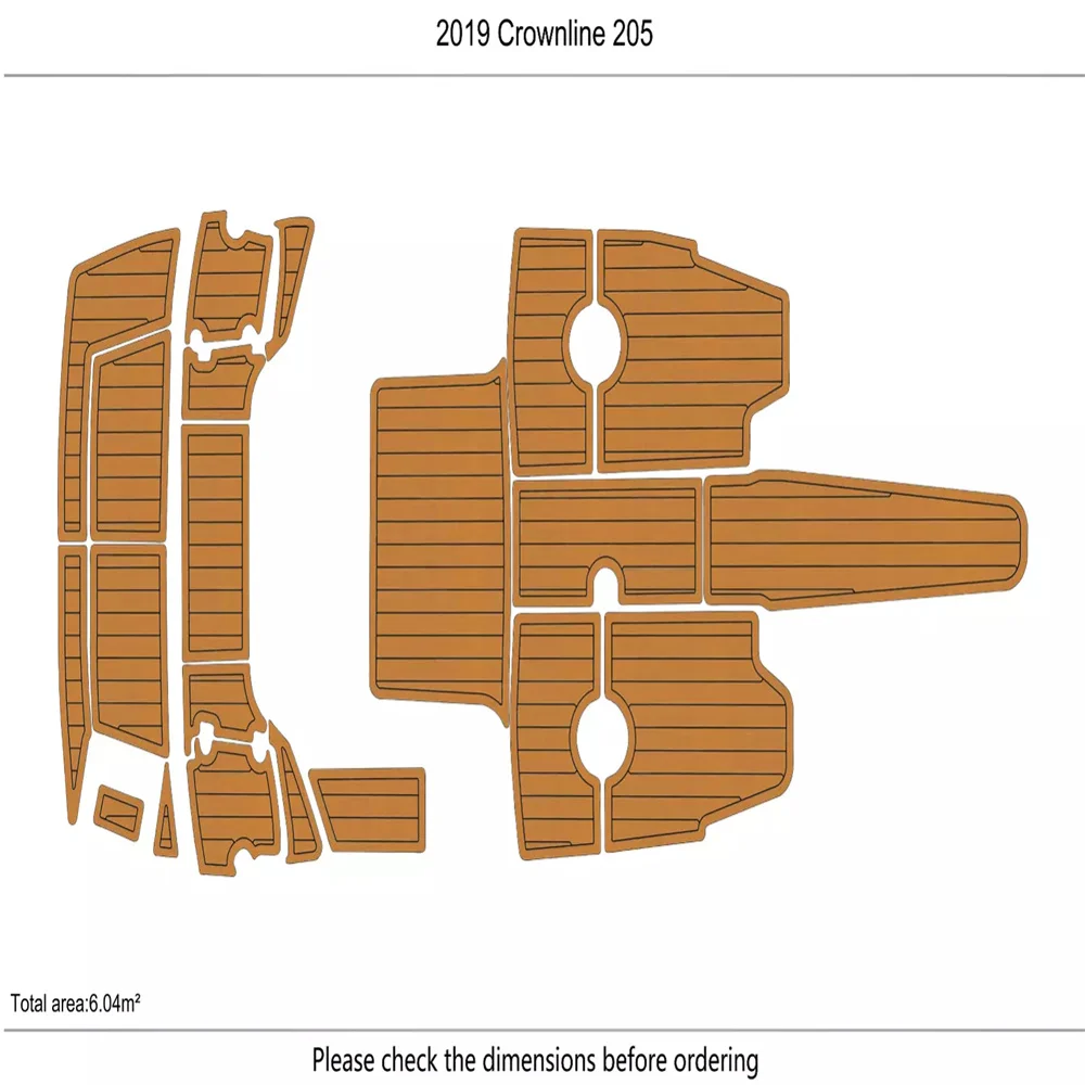 

2011 CROWNLINE 21 SS Cockpit swimming platform Pads 1/4" 6mm EVA Faux Teak Mat SeaDek MarineMat Gatorstep Style Self Adhesive