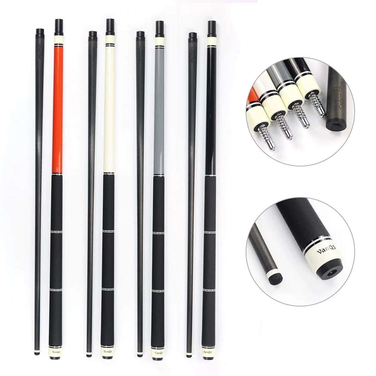 Handmade Billiard Pool Cue 1/2 12.5mm Tip 58-inch Length Carbon Fiber Shaft Maple Butt 58.0 X 1.25 Inch