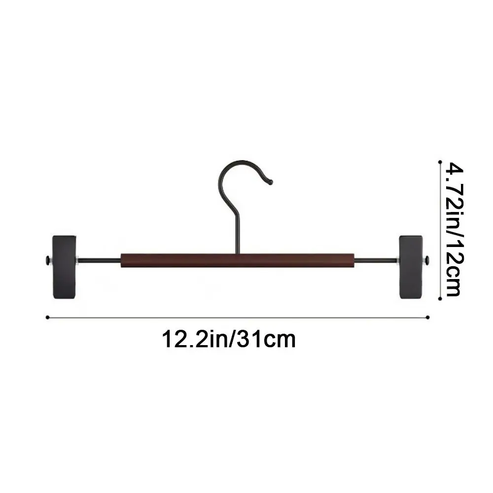 6-teilige verstellbare Hosenbügel aus Holz, winddicht, platzsparende Hosenklammern mit Clips, rutschfeste Hosenbügel, Schrank