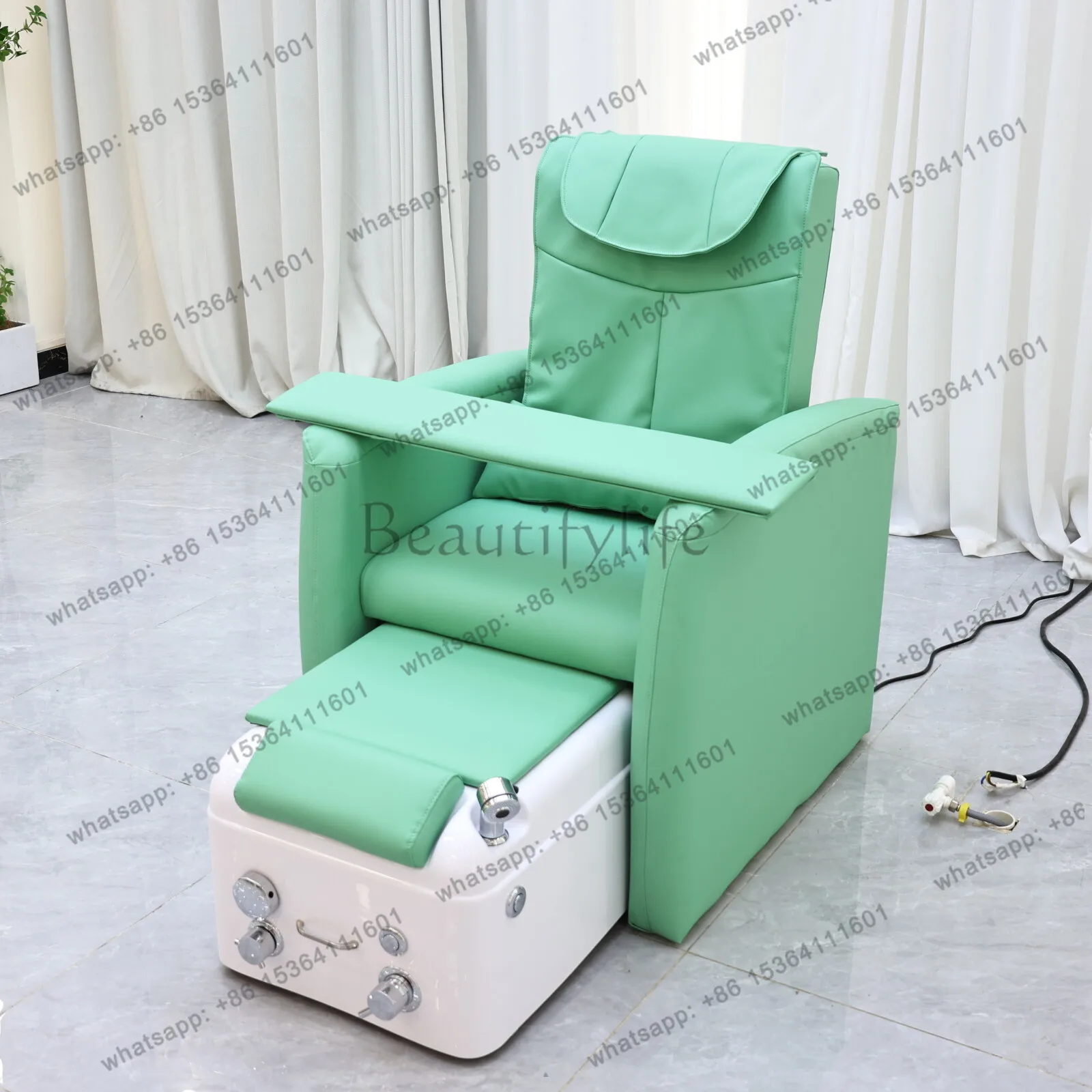 Professional SPA Center Foot Bath Chair Automatic Massage Nail Art Sofa with Soaking Basin