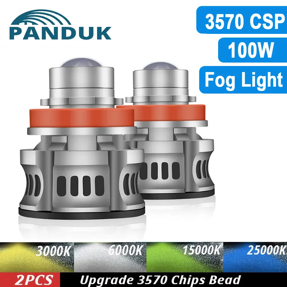 

PANDUK Fog Bulbs H8 H9 Car LED H7 80W H11 Canbus 9005 HB3 9006 HB4 6000K 3000K 8000K 12V Auto Lamp Day Running Light