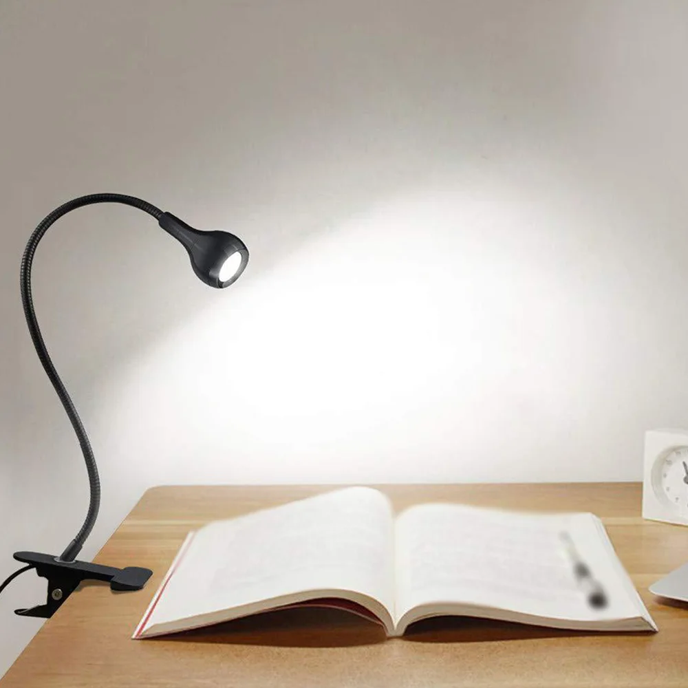 

Flexible Gooseneck Desk Light LED Clip on Reading Lamp USB Book Light Home Office Work Light Eye Protection Bedside Light