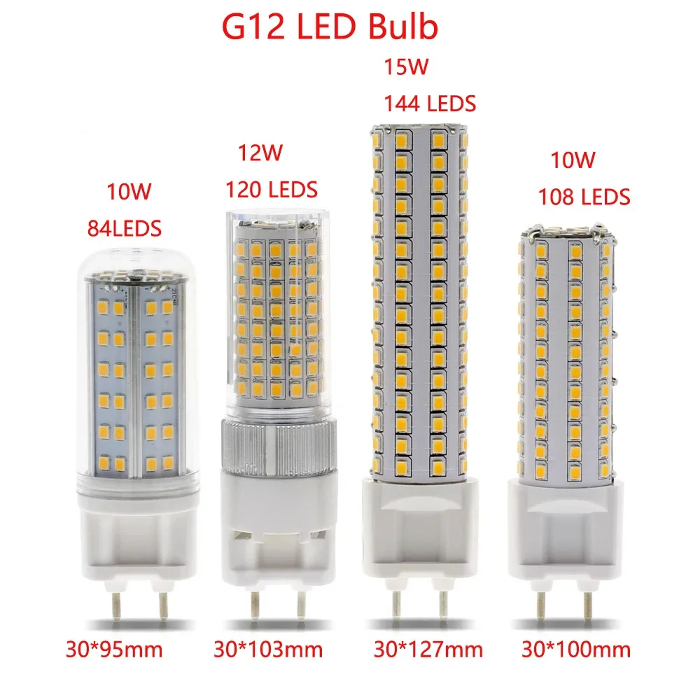 

1pc 220v 110v G12 LED Lamp Plug LED Corn Light 3000k Nature White 4000k 6000k 10W 12W 15W replace 100w 150w Halide Halogen Bulb