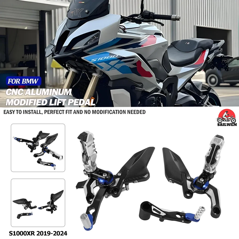 

For bmw S1000XR s1000xr S1000 XR 2019-2024 motorcycles Footpeg Rear Set Foot Pegs Pedal Footrest Heel Wing Adjuster Rearset