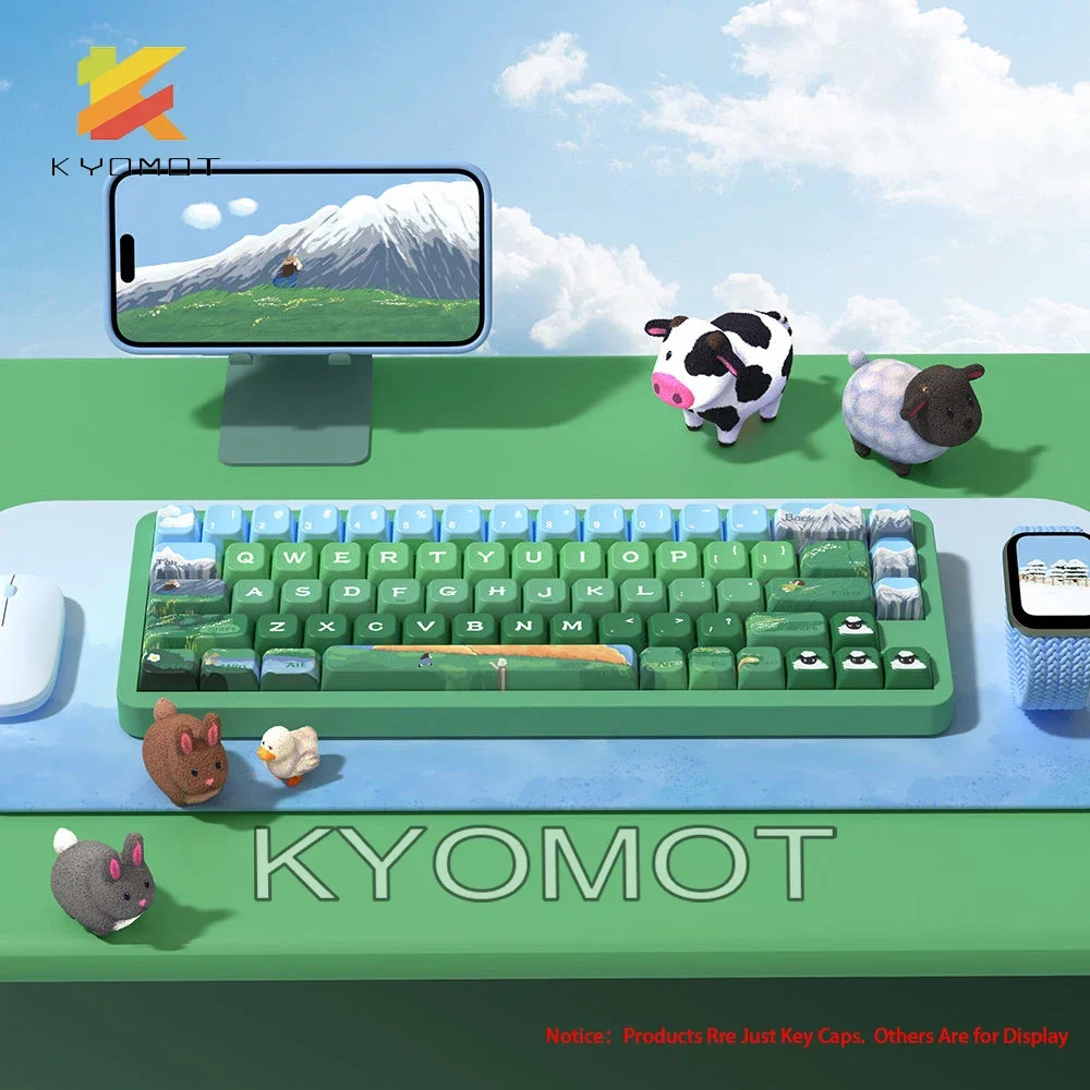 158 Keys Cute Anime Japanese/Korean/Russian PBT Keycaps MDA/Cherry Profile Keycap for MX Switches ISO Layout Mechanical Keyboard