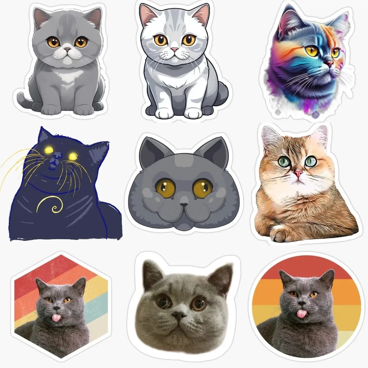 Креативные наклейки с британским короткошерстным котом для украшения