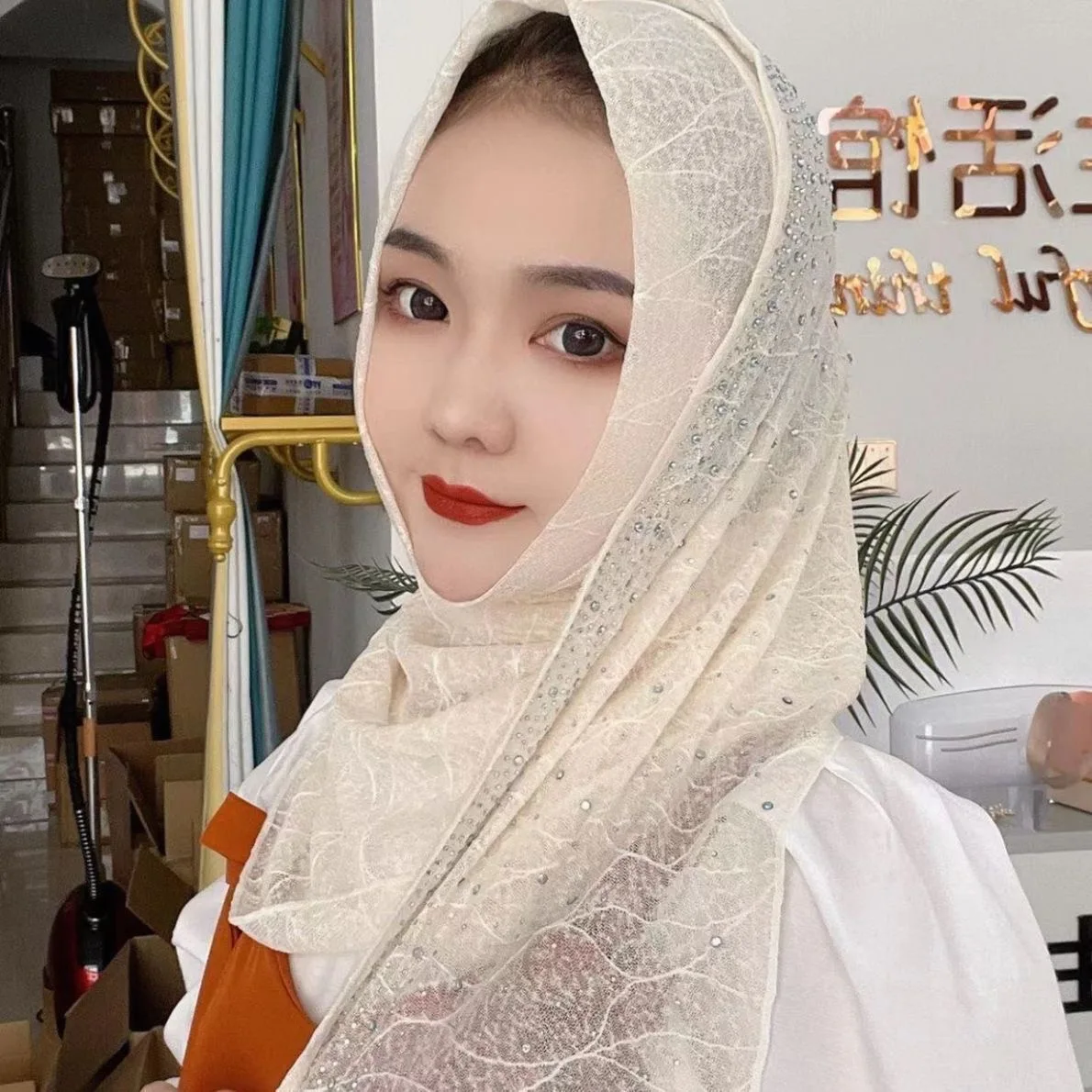 Ramadan muçulmano verão longo shayla casual hijab instantâneo