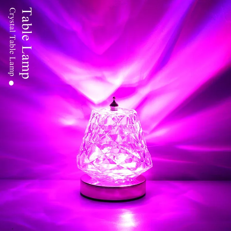 Water Ripple Dynamic Projection Lamp Bedroom HD Starlight Night Light Children's Romantic Rotating Rose Atmosphere Table Lamp
