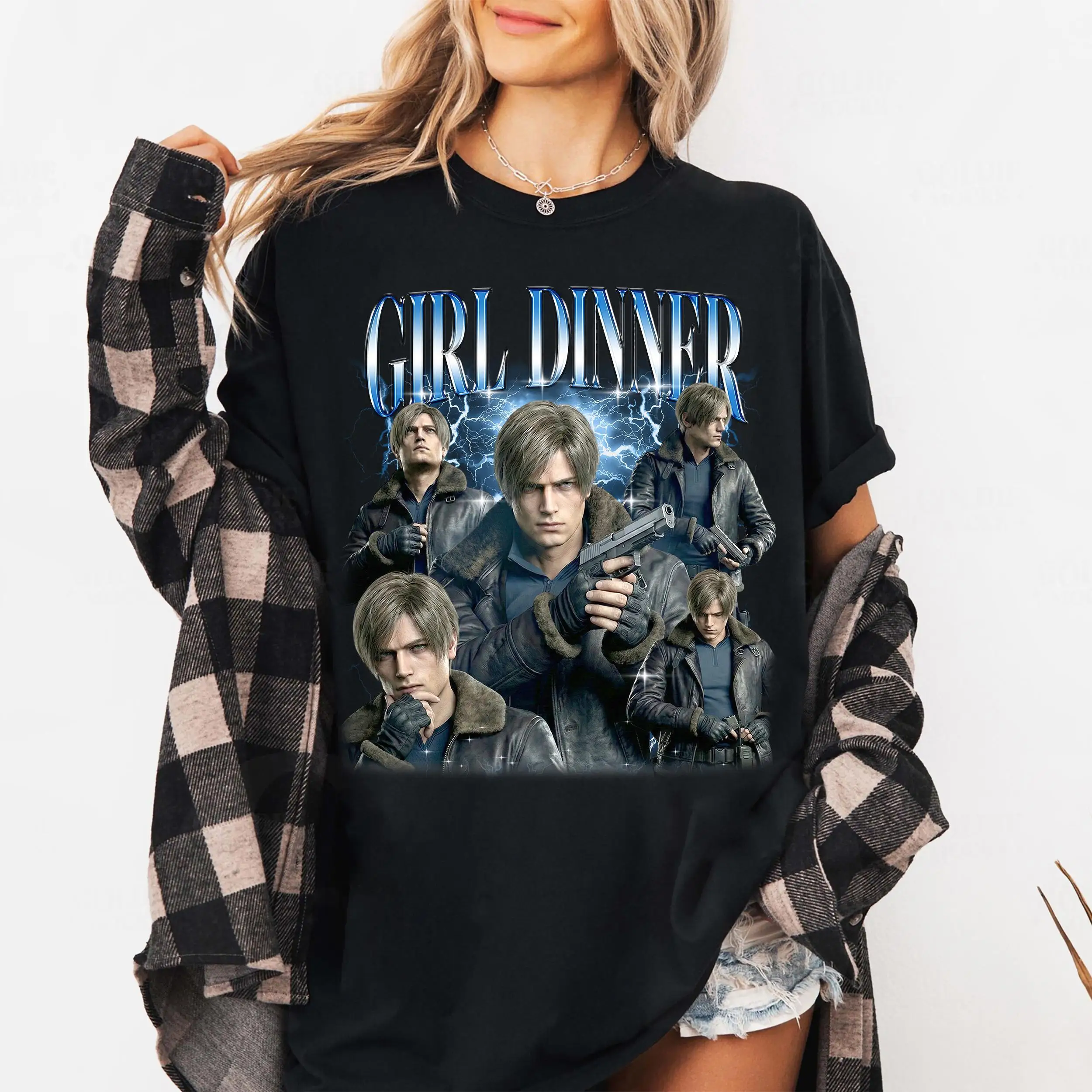 Leon S Kennedy Girl Dinner Shirt, Resident Evil Retro Tee