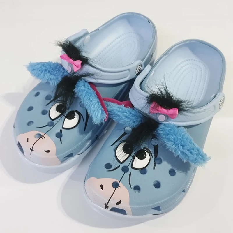 

Eeyore Children Anime Slippers Eva Breathable Slippers Summer Sandals Outdoor Kids Non Slip Soft-Soled Parent-Child Shoes Gift