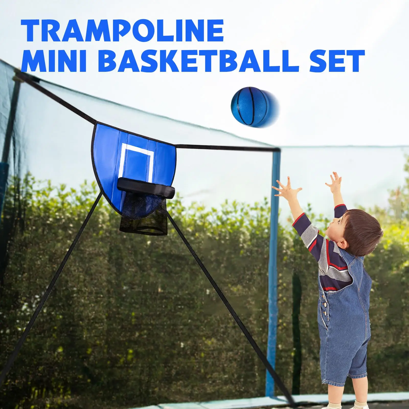 ห่วงบาสเก็ตบอลสำหรับแทรมโพลีน ของเล่นกีฬากลางแจ้ง ชั้นวางบาสเก็ตบอลอเนกประสงค์