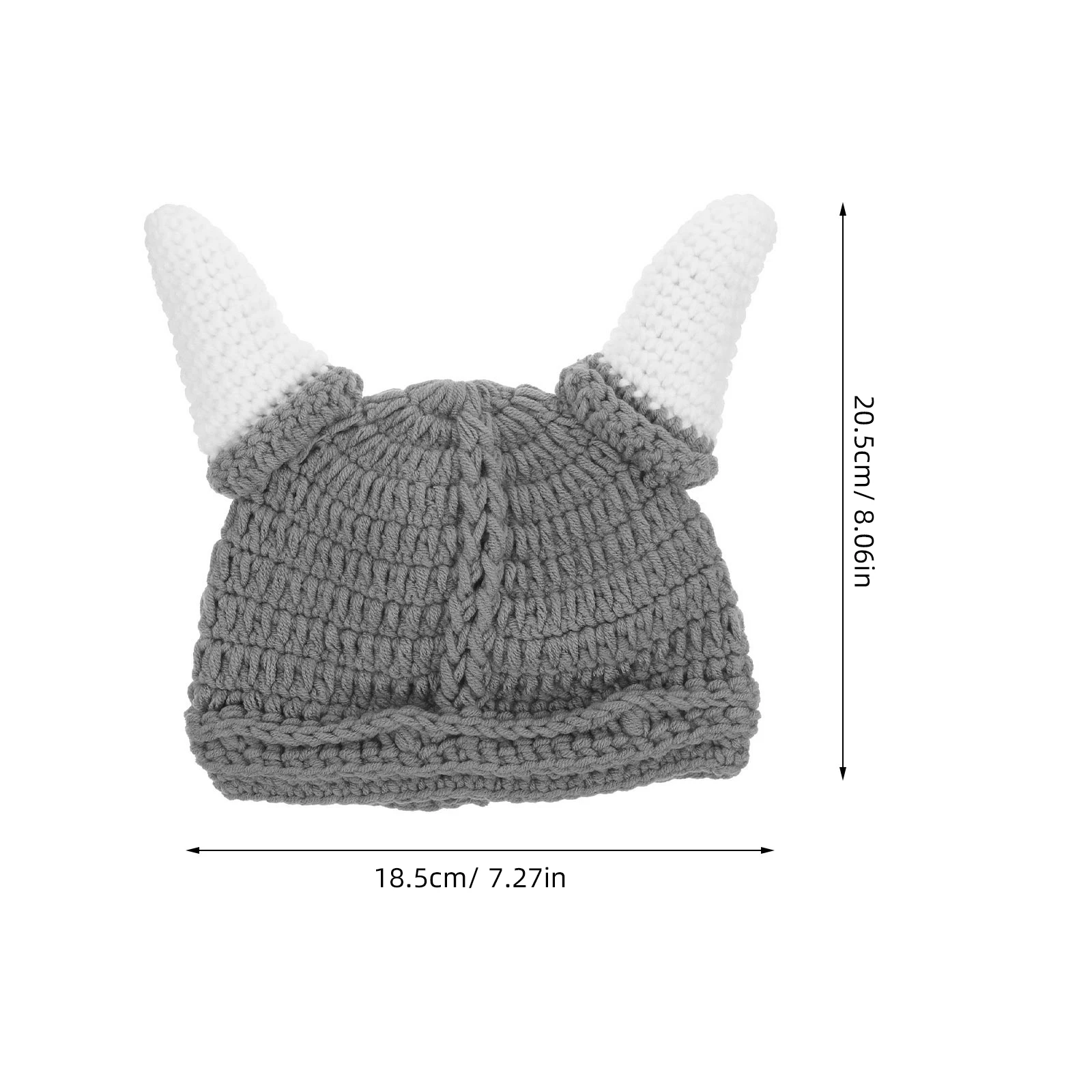 

Baby Grey Ox Horn Thick Wool Crochet Knit Beanie Autumn Winter Warm Kids Hat for Baby Winter Wear Kids Hat Wool Cap