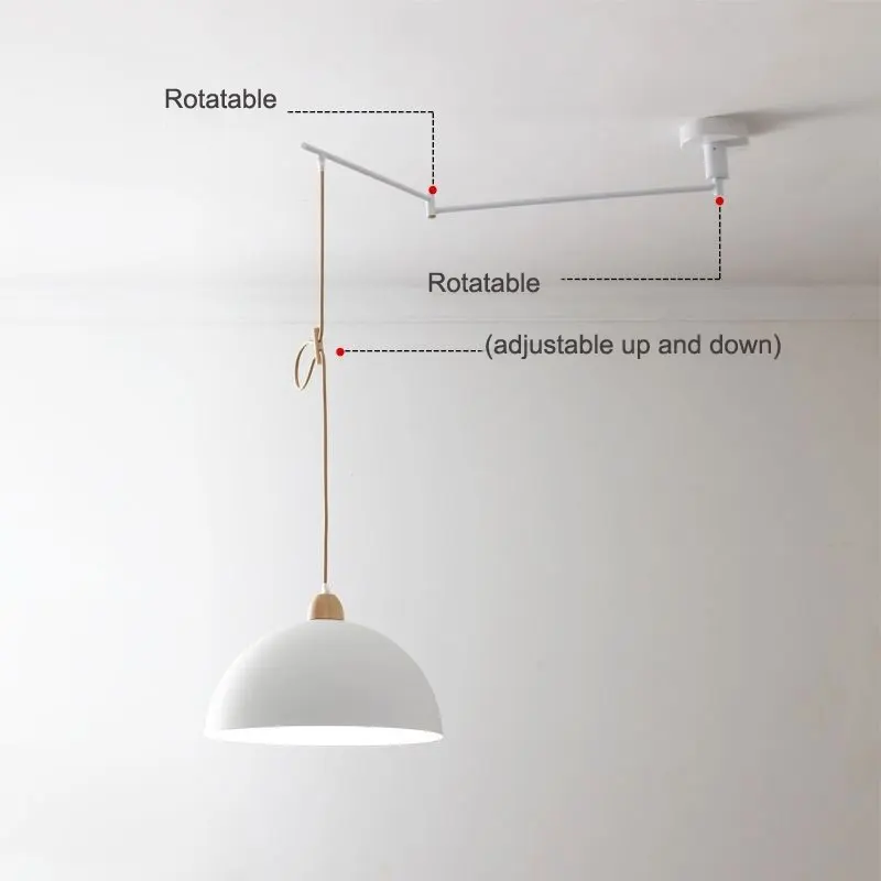 Lampadario portatile in legno per ristorante moderno Bauhaus bilanciere tavolo da pranzo telescopico cucina lampada a sospensione da comodino