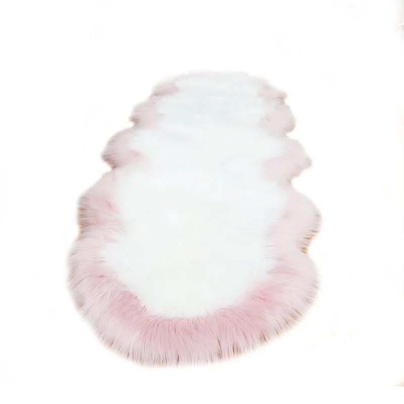 Soft Irregular Rugs for Bedroom Plush Floor Foot Mats Faux Fur Wool Carpets Living Room Lounge Fluffy Bedside Rug Sofa Cushion