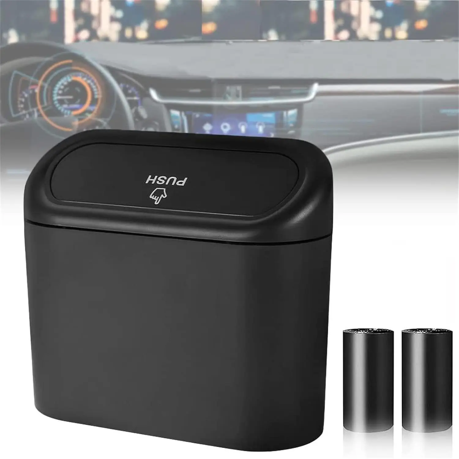 

Car Trash Can with Lid Mini Auto Garbage Bin for Car Truck Vehicle Office Home Use Portable Dustbin Organizer Container Holder