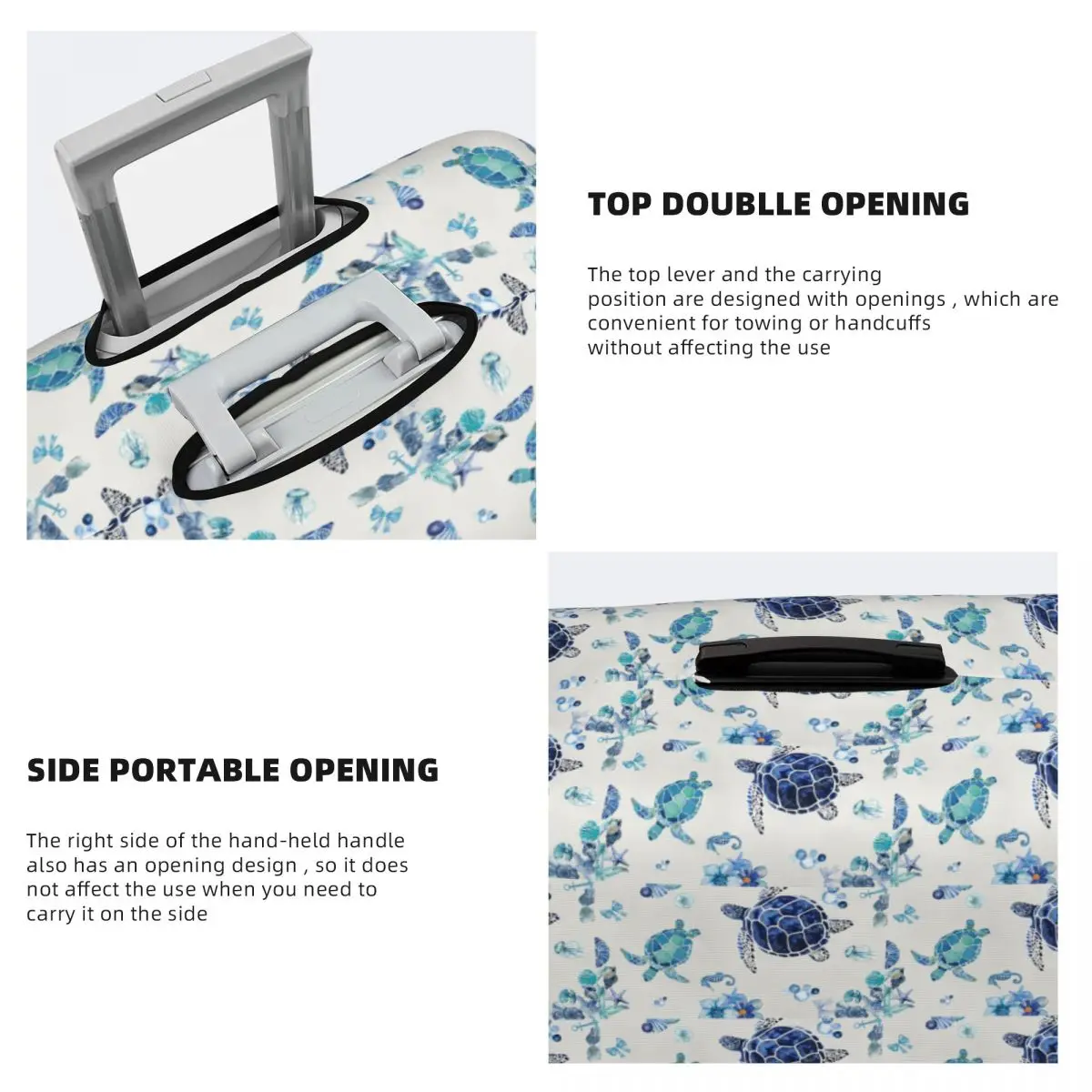 Race To Safety Sea Turtle 7 Suitcase Cover Protection Elastic Travel Luggage Protector Covers for 18-32 Inch