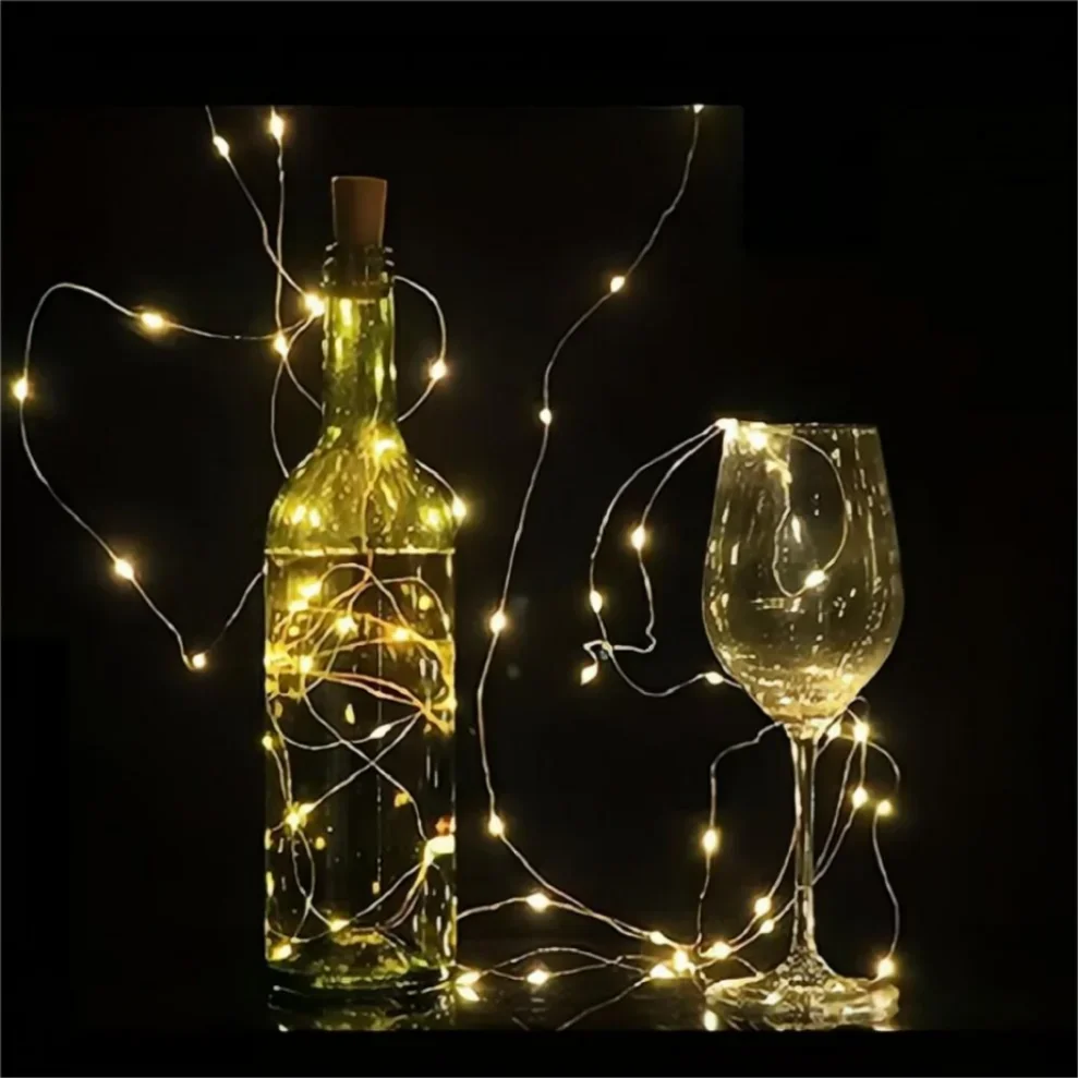 Imagem -05 - Garrafa de Vinho Led Cork Shaped String Lights Silver Copper Wire Fairy Light para Artesanato de Vidro Decoração de Natal 1m 2m 3m 10 20 30 10 Pcs