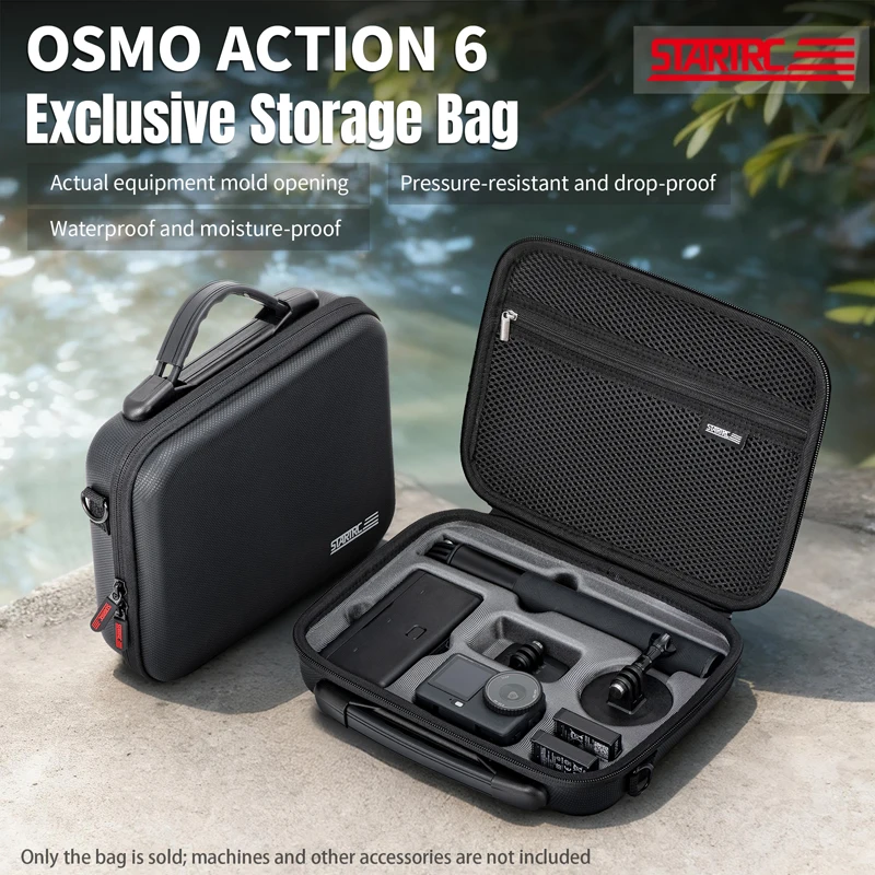 

STARTRC Shoulder Bag Case for DJI Osmo Action 6 Waterproof PU Case Large Space Storage For DJI Action 6 Camera Accessories
