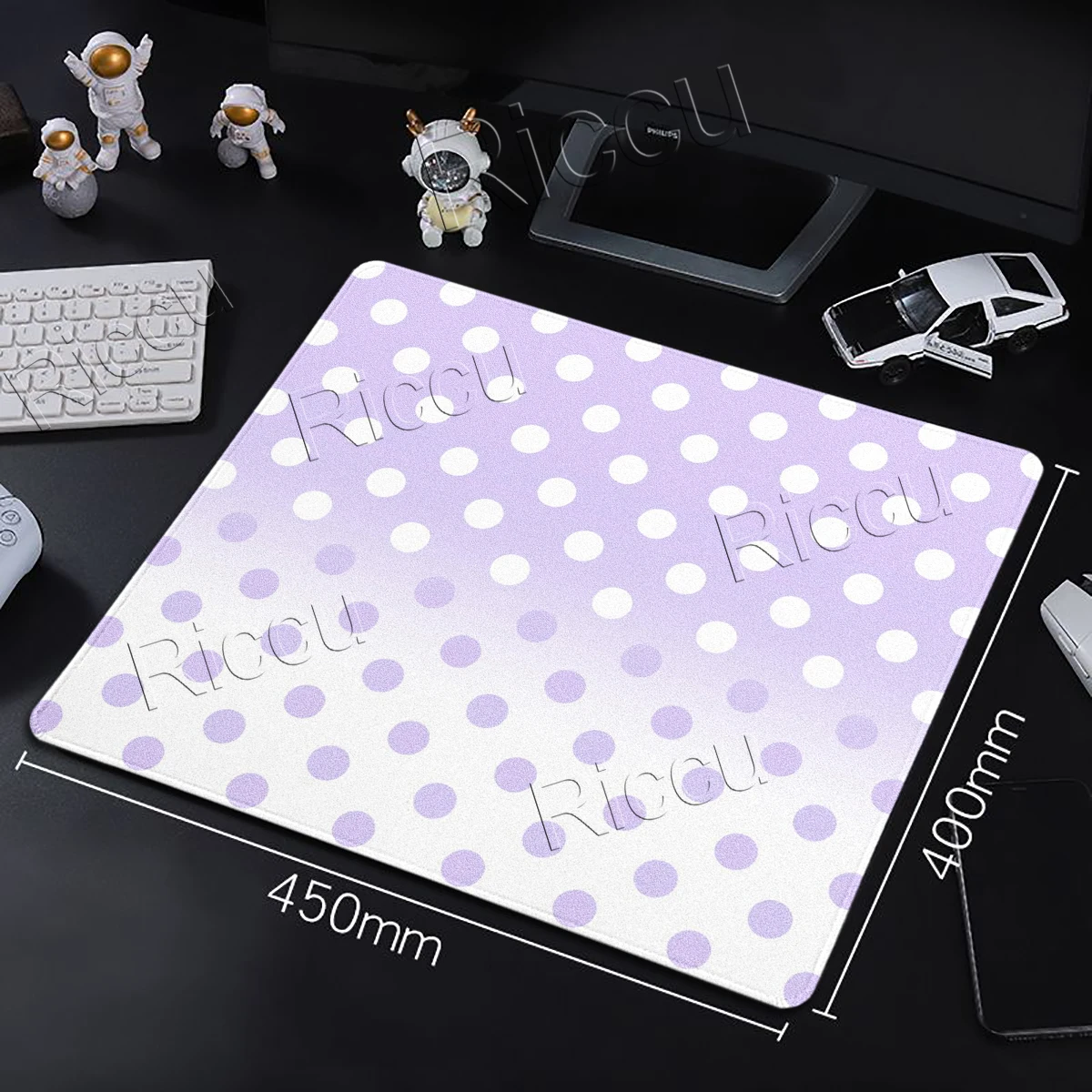 Black and White Polka Dot Desk Mat Gaming Small Mouse Pad Game Keyboard Mat Frosted Style Mousepad Home Decor Office Accessories