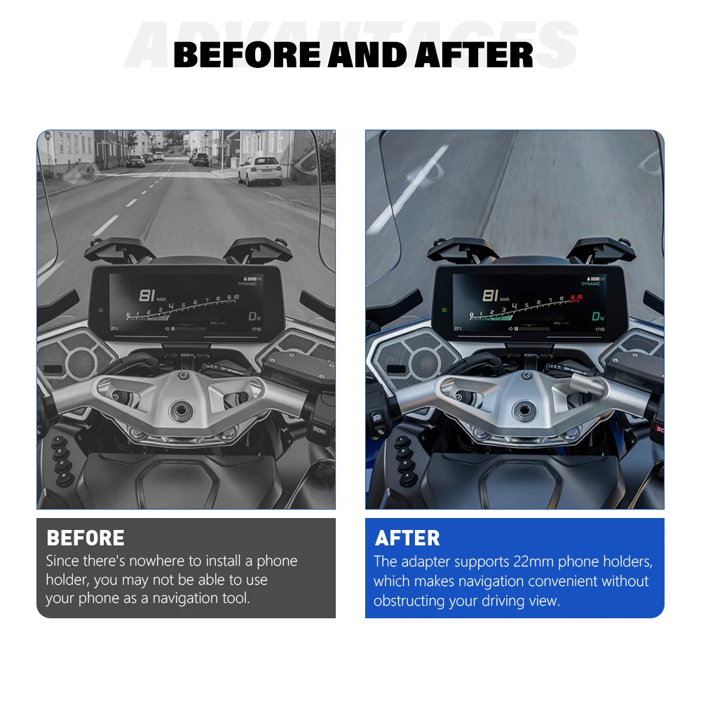 R1300RT R1300RS Bracket Extension Rod For BMW R 1300 RT R 1300 RS 2025+ Motorcycle Handlebar Mount Adapter Navigation Bracket