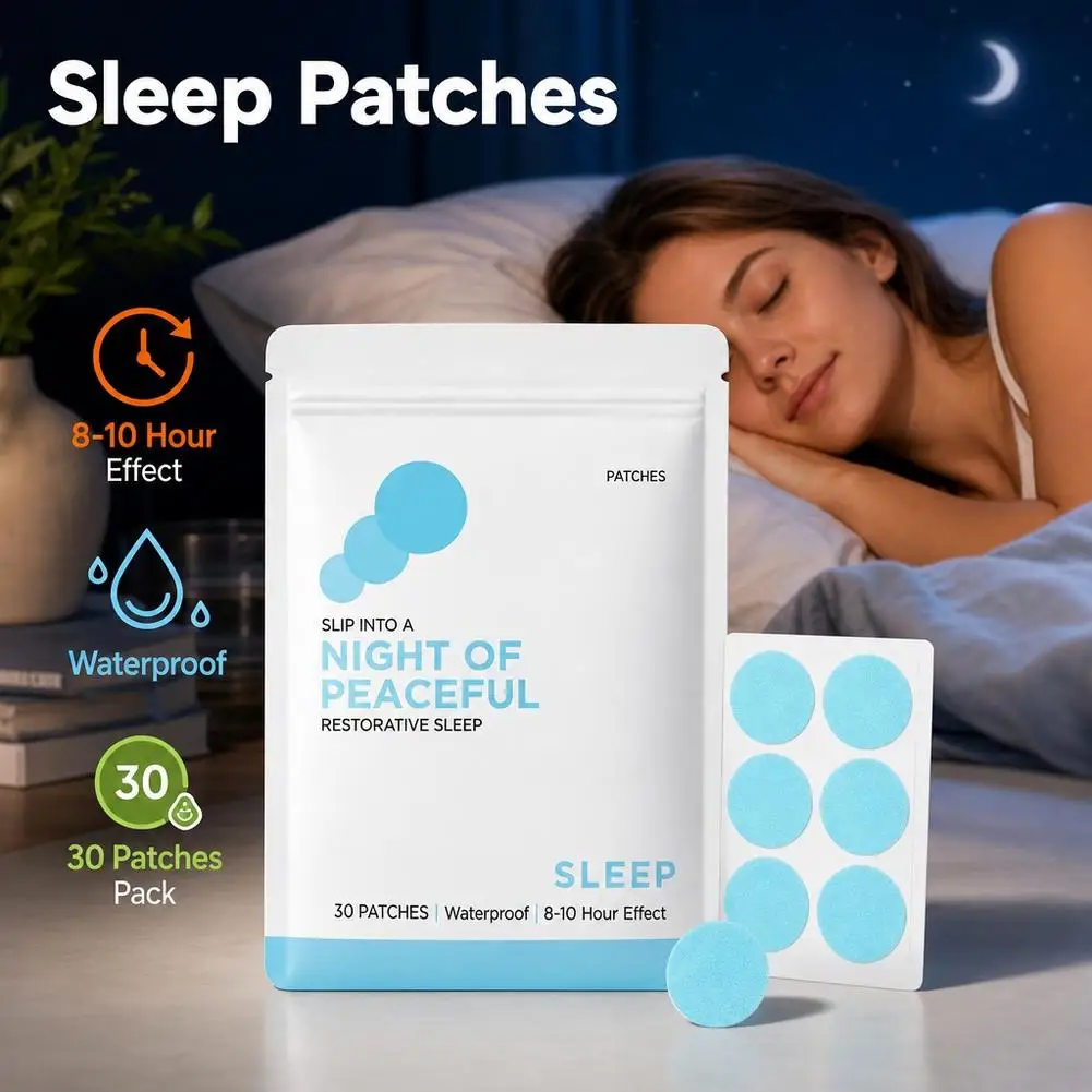 8-10 Hour Effect Peaceful Restorative Sleep Stickers 30pcs Sleep Aid Patch Waterproof Natural Lavender Chamomile Sleep Aid Tools