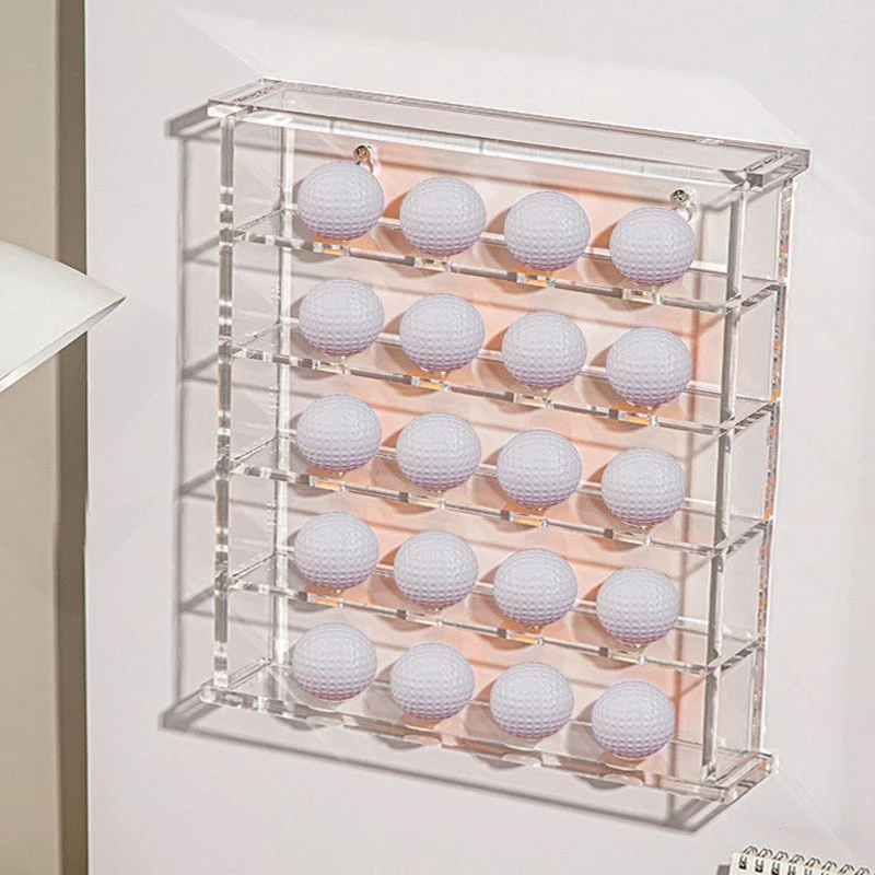 Golf Ball Display Rack Wall Mount Cabinet Holder Collectibles Equipment Durable Golf Ball Showing Stand Holder Golf Clubs Shelf