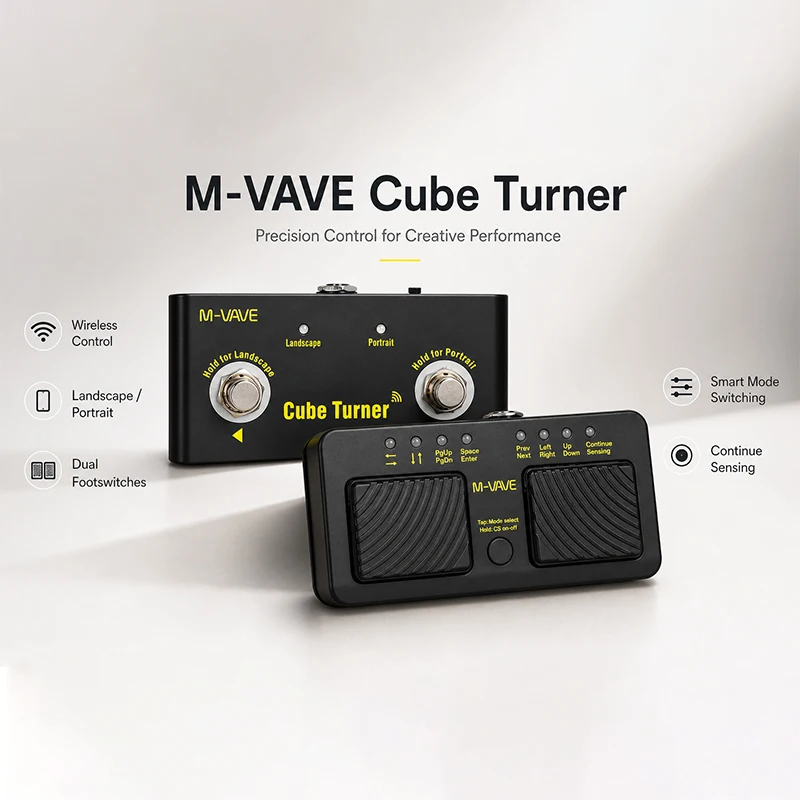 M Vave Wireless Bluetooth Page Turner Smart Sheet Music Flipper Foot Pedal For Ios Android Piano Guitar Performance