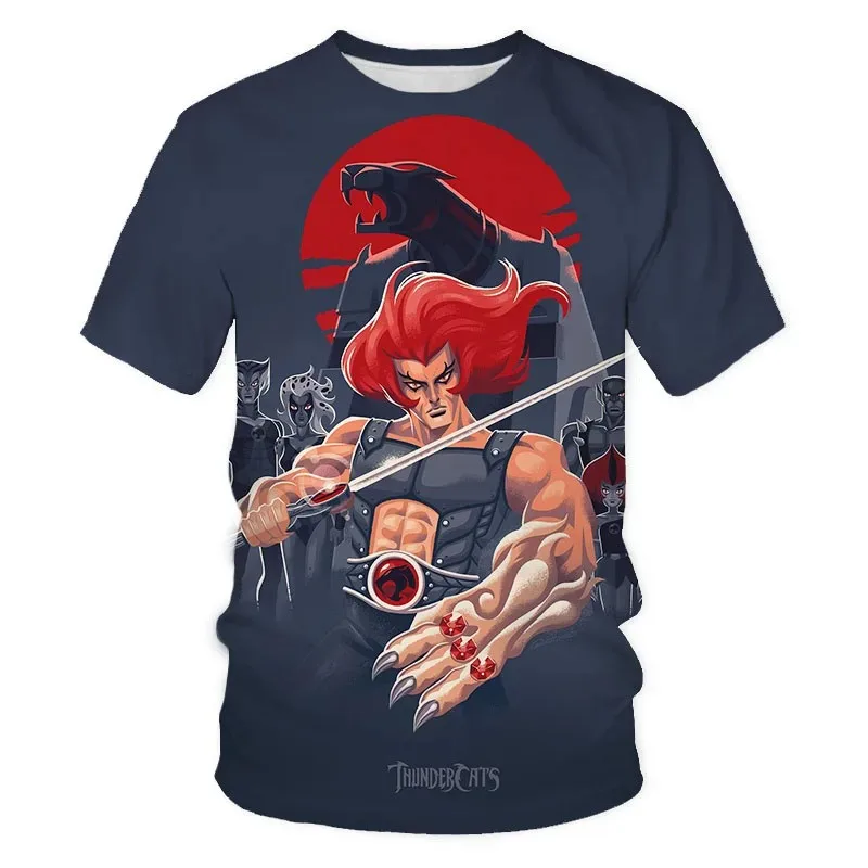 2024 New Thundercats T Shirt Cartoon 3D Anime Print Fashion Trend Men T-shirt Streetwear Oversized Harajuku Adult Tops Clothing