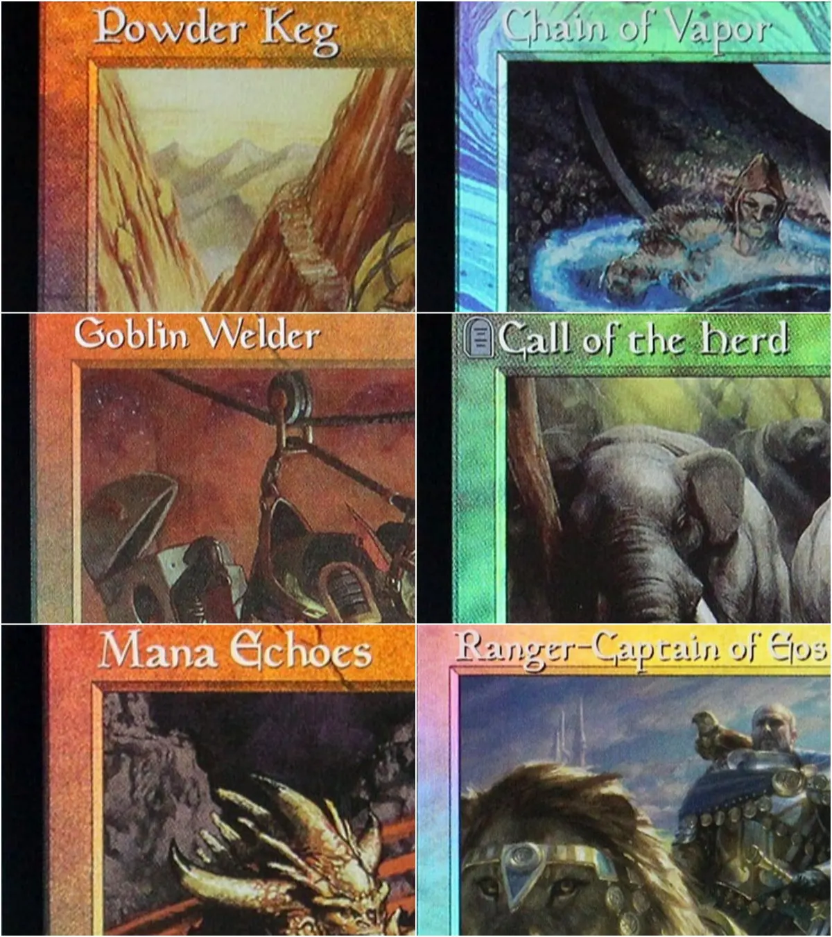 Foil 'Call of the Herd/Chain of Vapor/Powder Keg' TCG Magical Proxy Cards Top Quality Board Playing Game Trading Cards