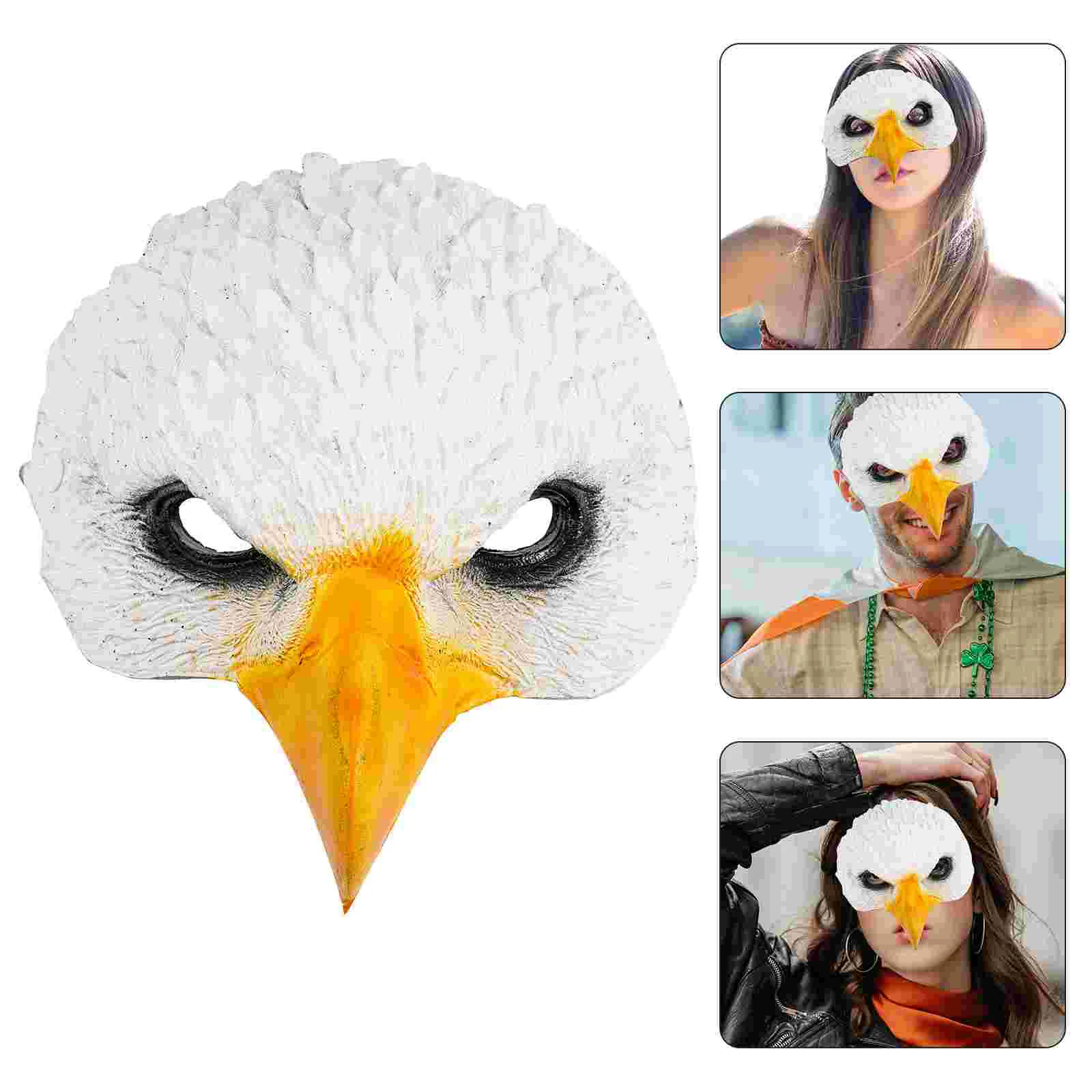 Eagle Mask Party เครื่องแต่งกายอุปกรณ์เสริมคอสเพลย์ Masquerade Bird ฮาโลวีนเครื่องแต่งกายสําหรับชาย Beak Pu Face Half Man