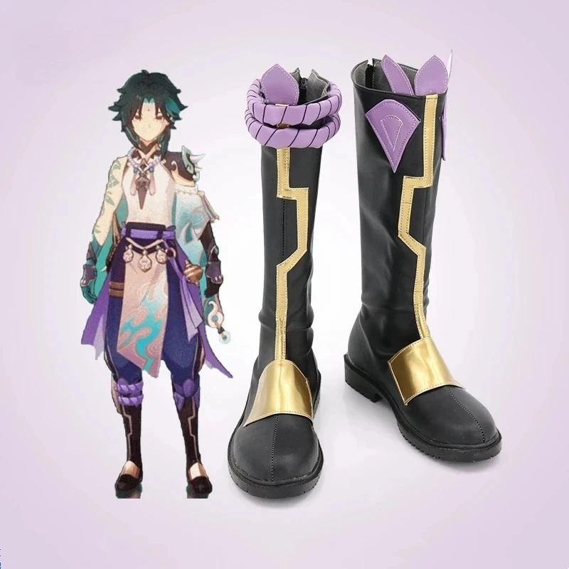 genshin-impact-xiao-cosplay-zapatos-de-fiesta-de-halloween-botas-elegantes