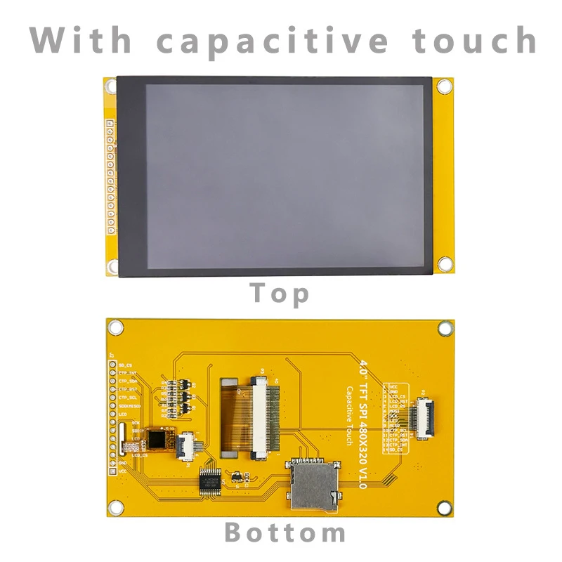 New IPS 4.0 Inch SPI Serial Port Capacitive Touch Display  Module ILI9488 Yellow Board FT6236 ESP32 14 Pin Electronic RGB320*480